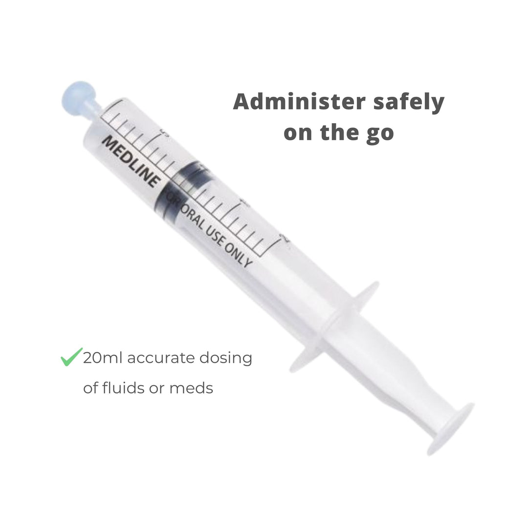 Oral syringe for safe and accurate dog medication dosing, included in The Uh-Oh Kit and The Uh-Oh Mini Kit